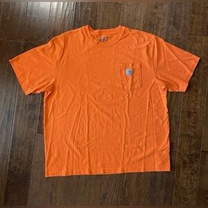 CARHARTT Work Wear T Shirt Crew Neck Pocket Tee Men’s Size XL Loose Fit Orange